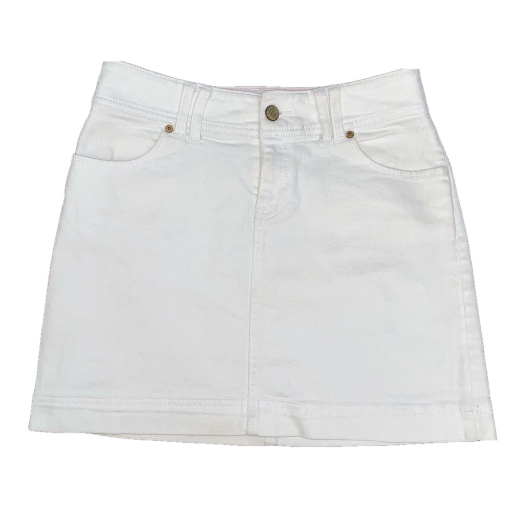 LILY PULITZER Palm Beach Fit White Stretchy Denim Mini Tennis Skirt Women’s Sz 0